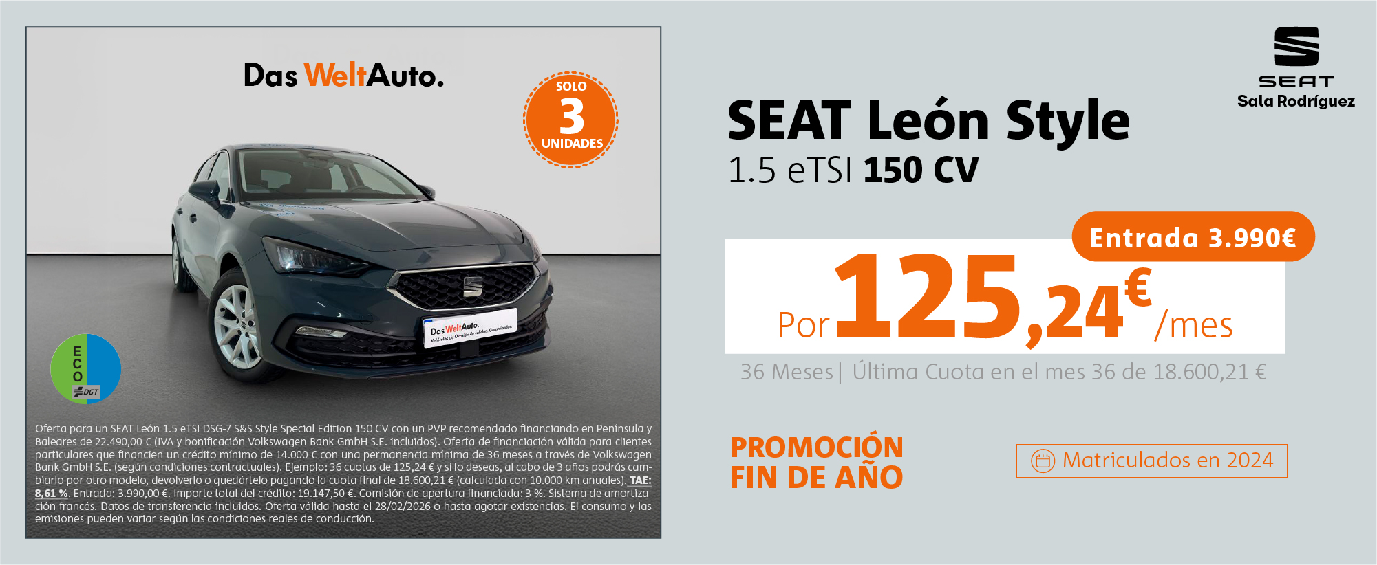 Oferta SEAT León Style en Sala Rodríguez. ¡No esperes más!